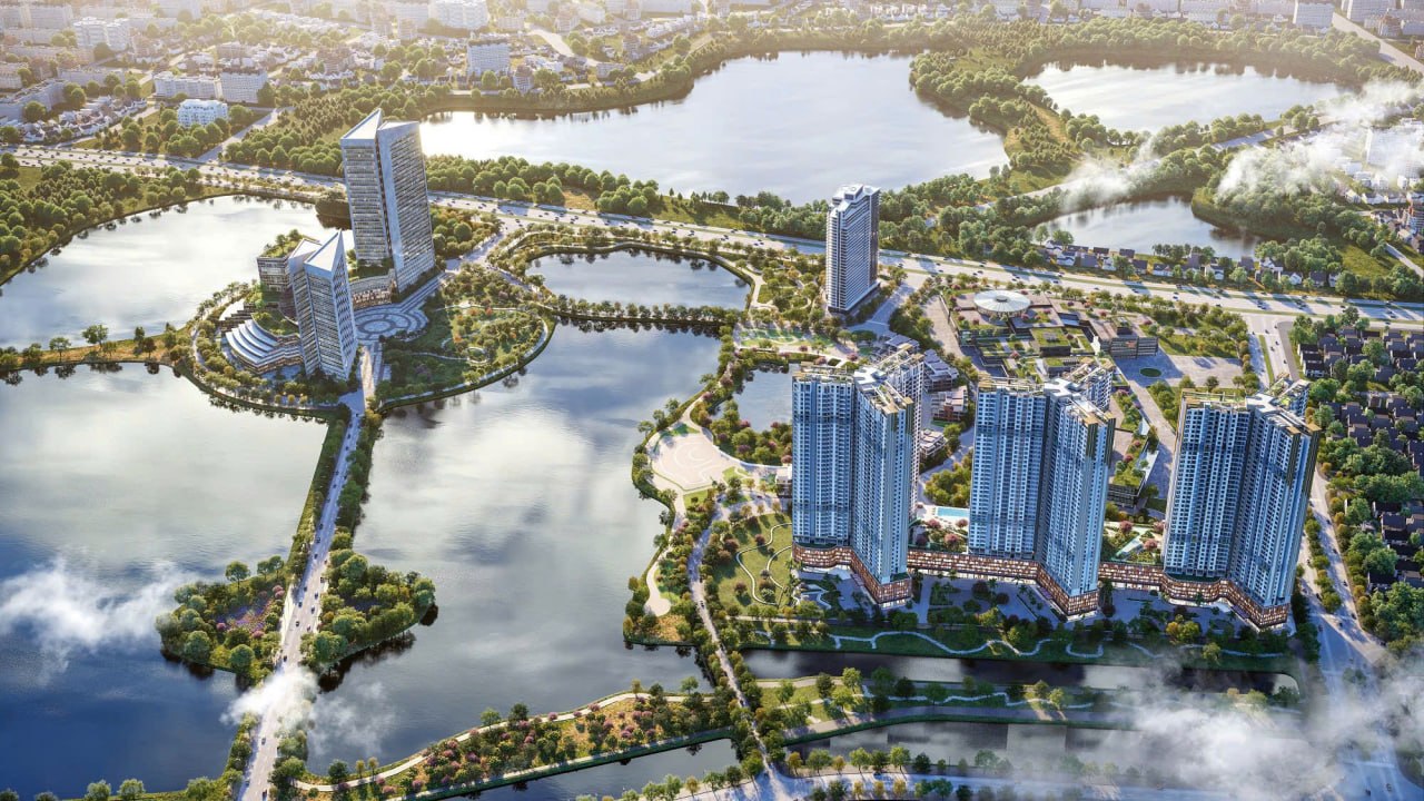 Phối cảnh toàn cảnh Gamuda Central Park bên hồ